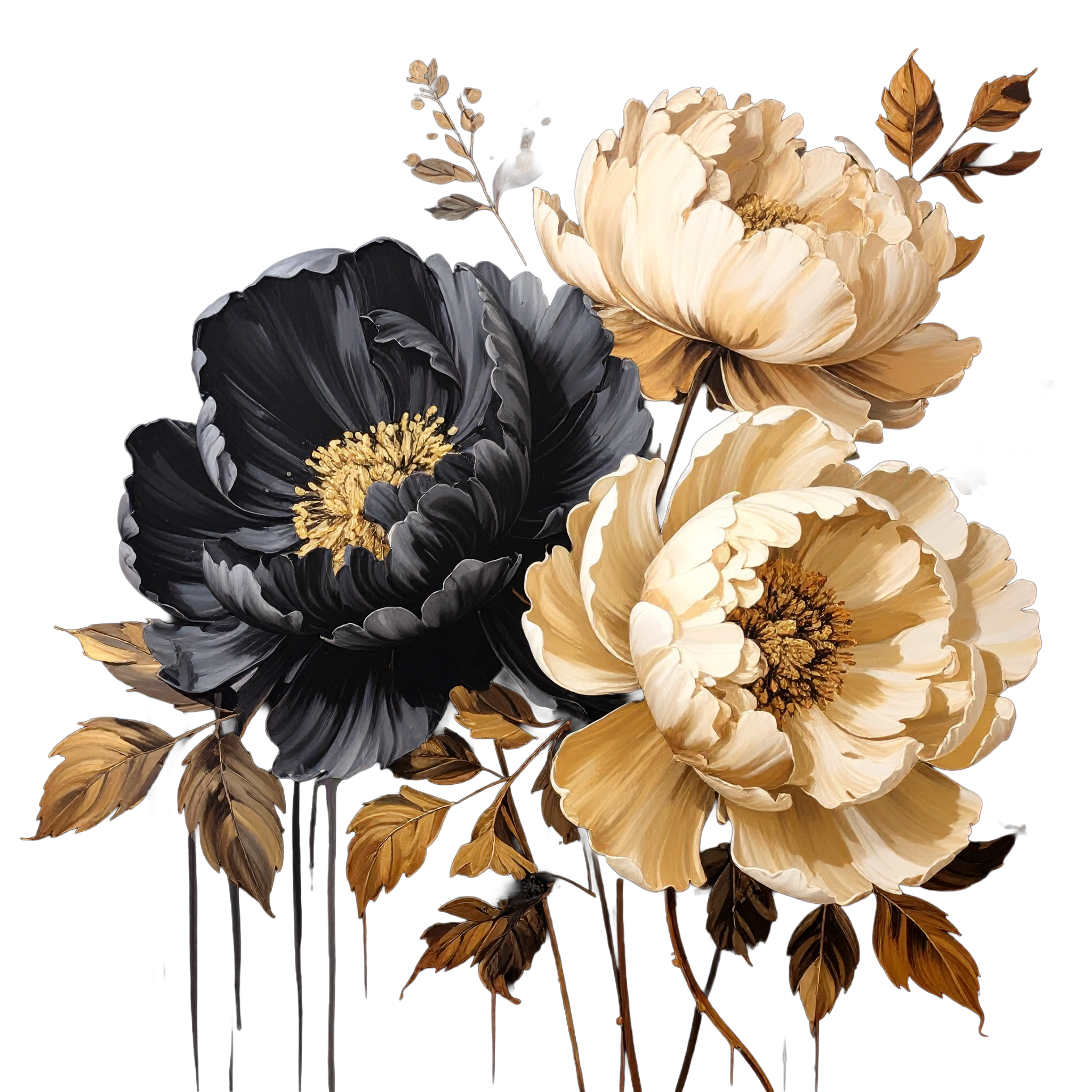 Black and Cream Floral 1