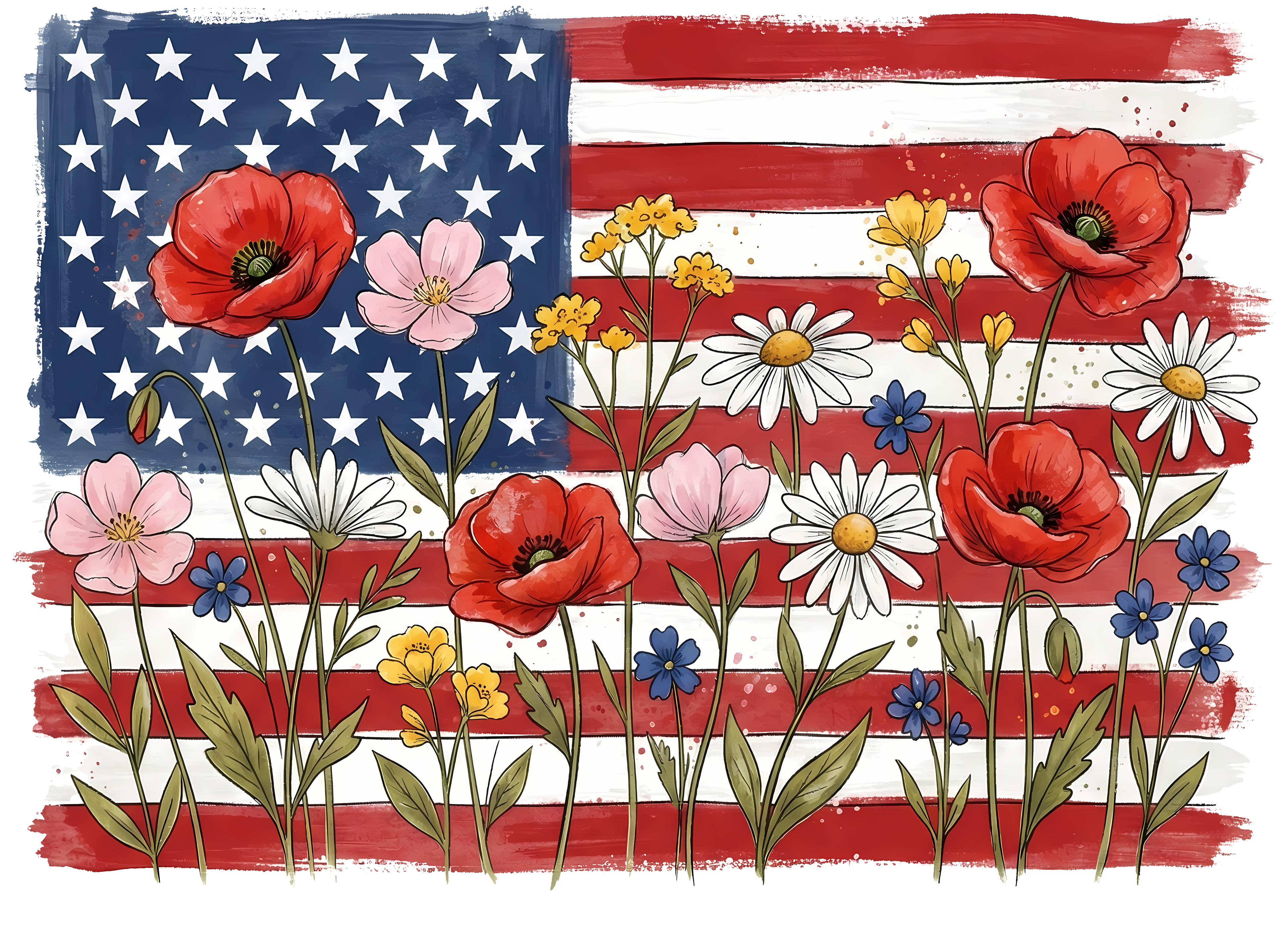 American Floral Flag