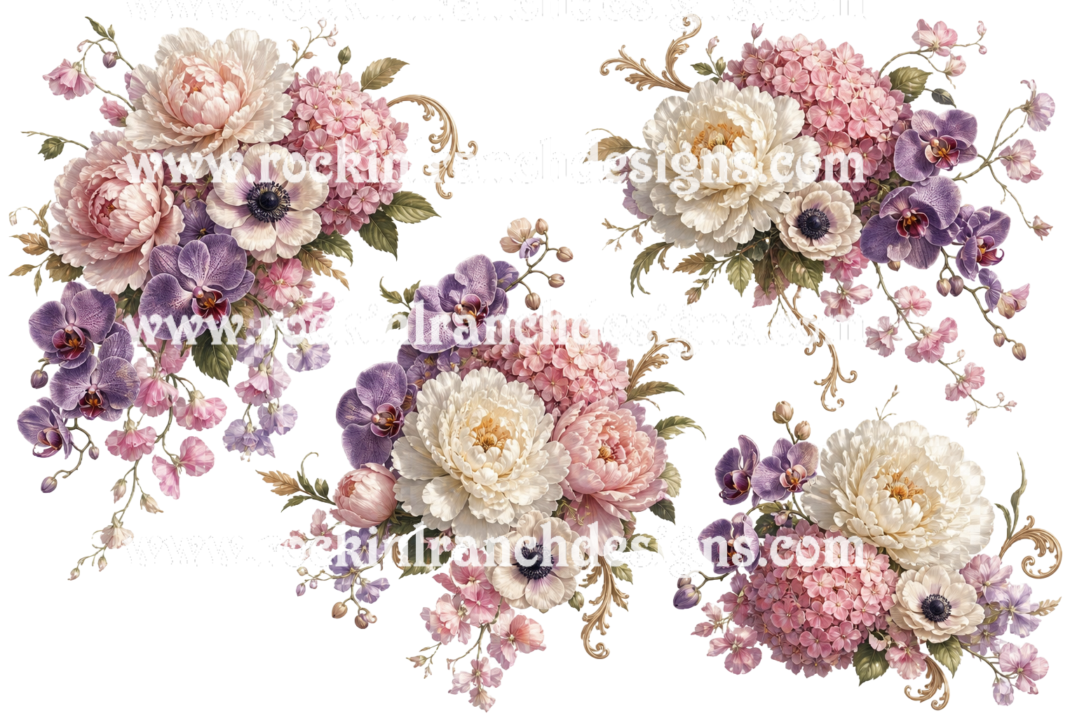 Cream Florals 2 Element