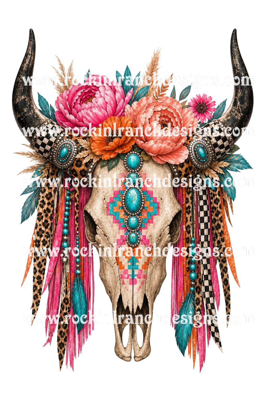 Rockin’ L Cowgirl Skull 22