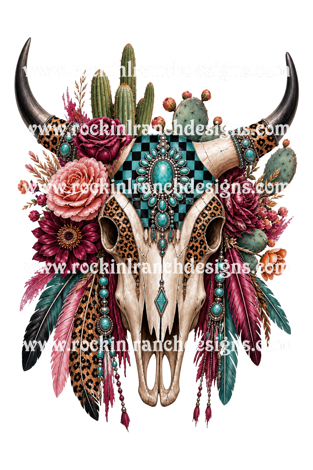 Rockin’ L Cowgirl Skull 12