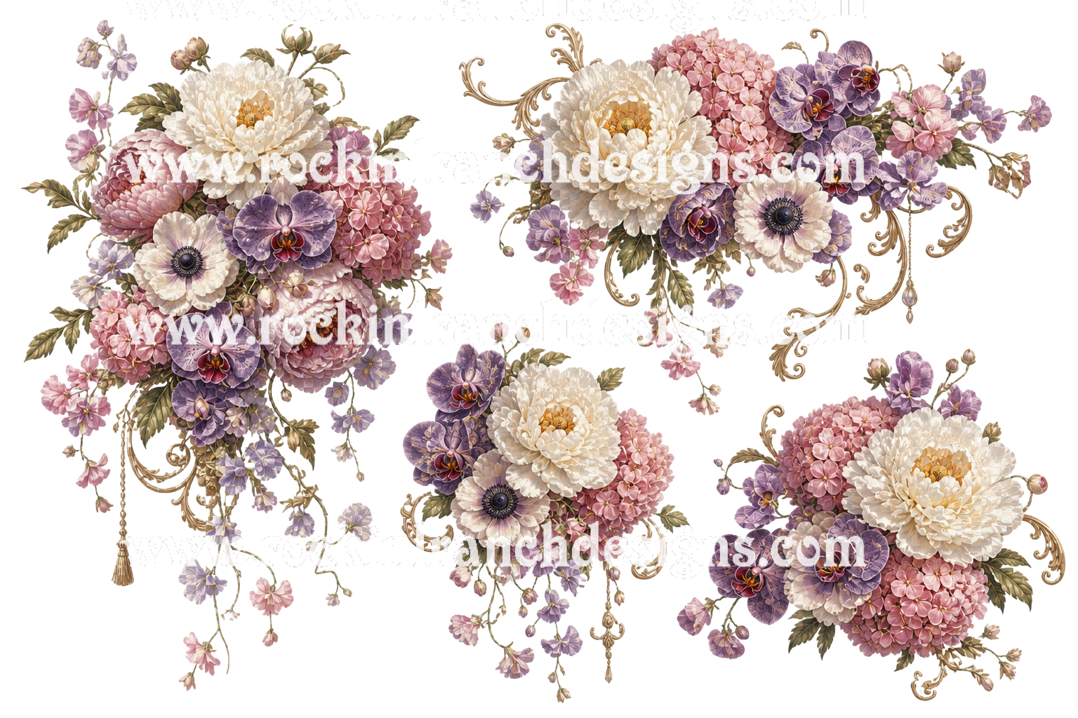 Cream Florals Element