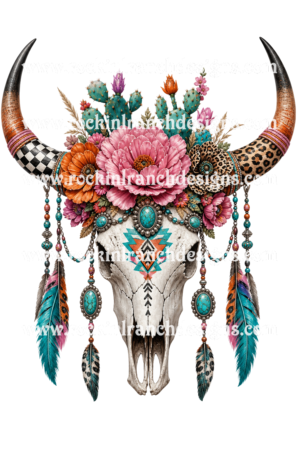 Rockin’ L Cowgirl Skull 18