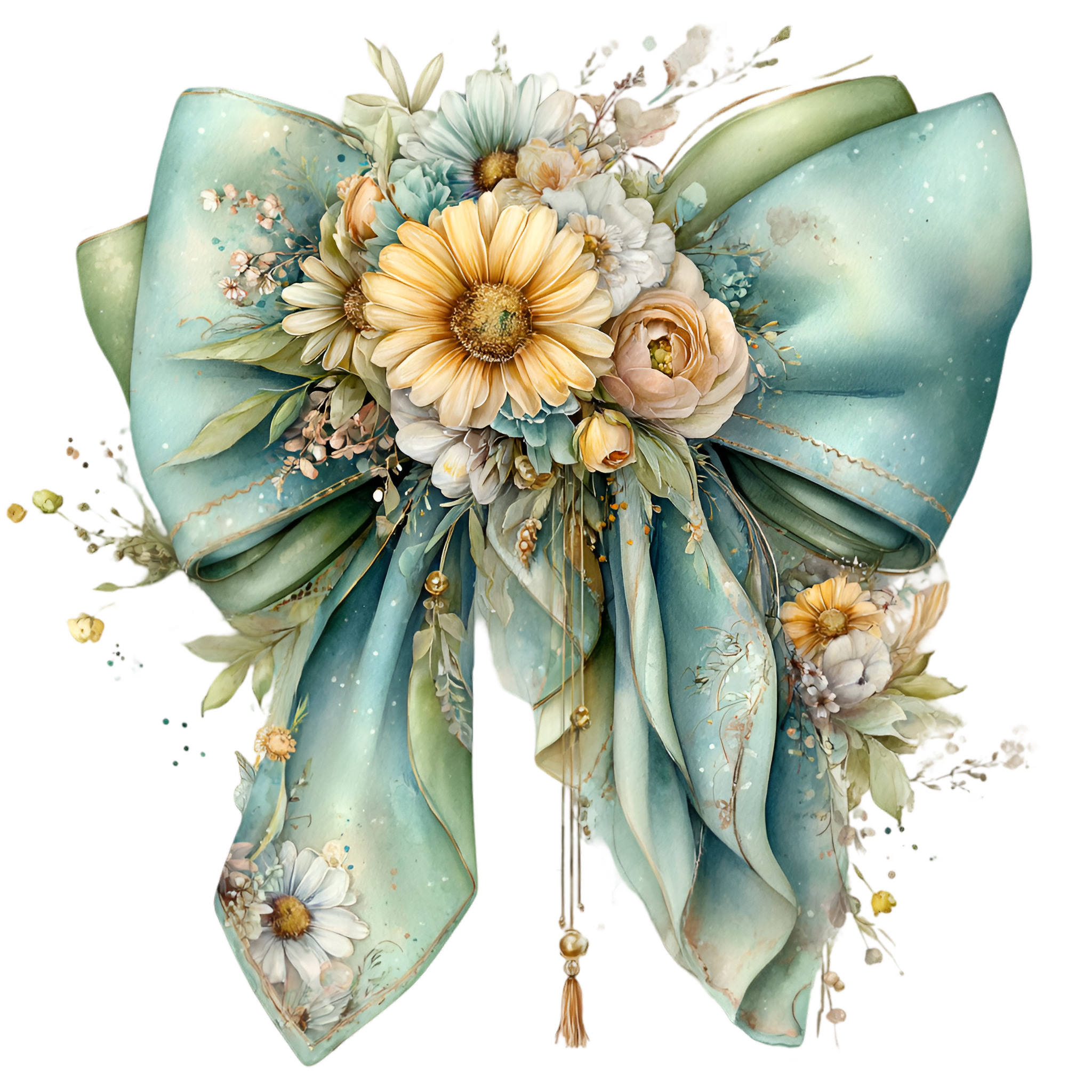 Floral Bow Green 14