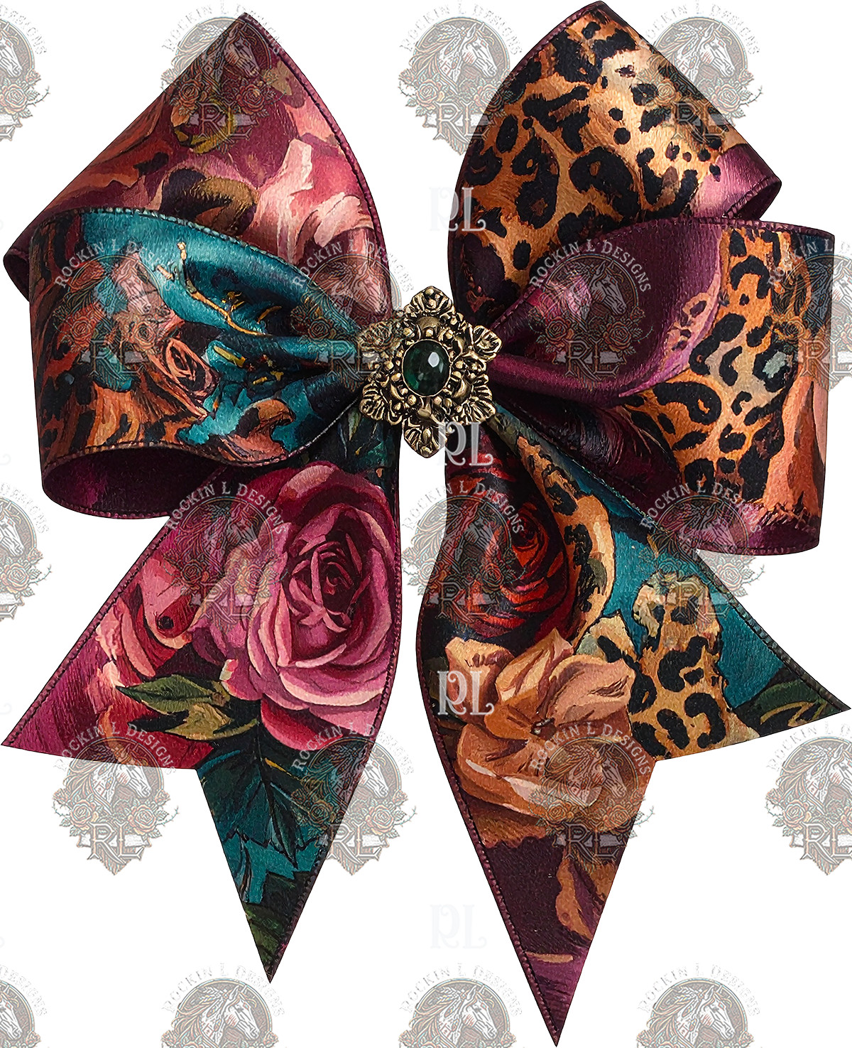 Floral Leopard Bow 593