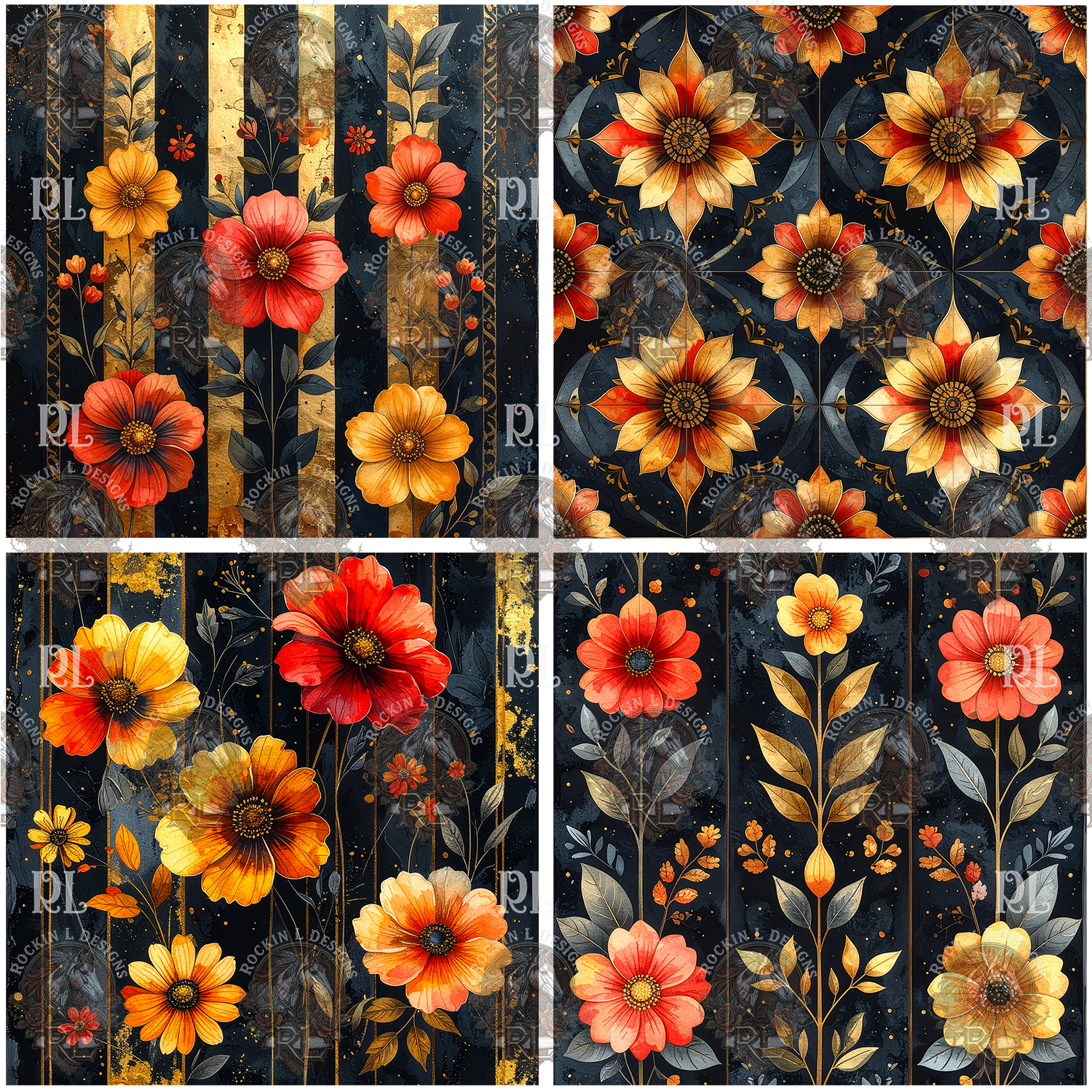 Golden Floral f449