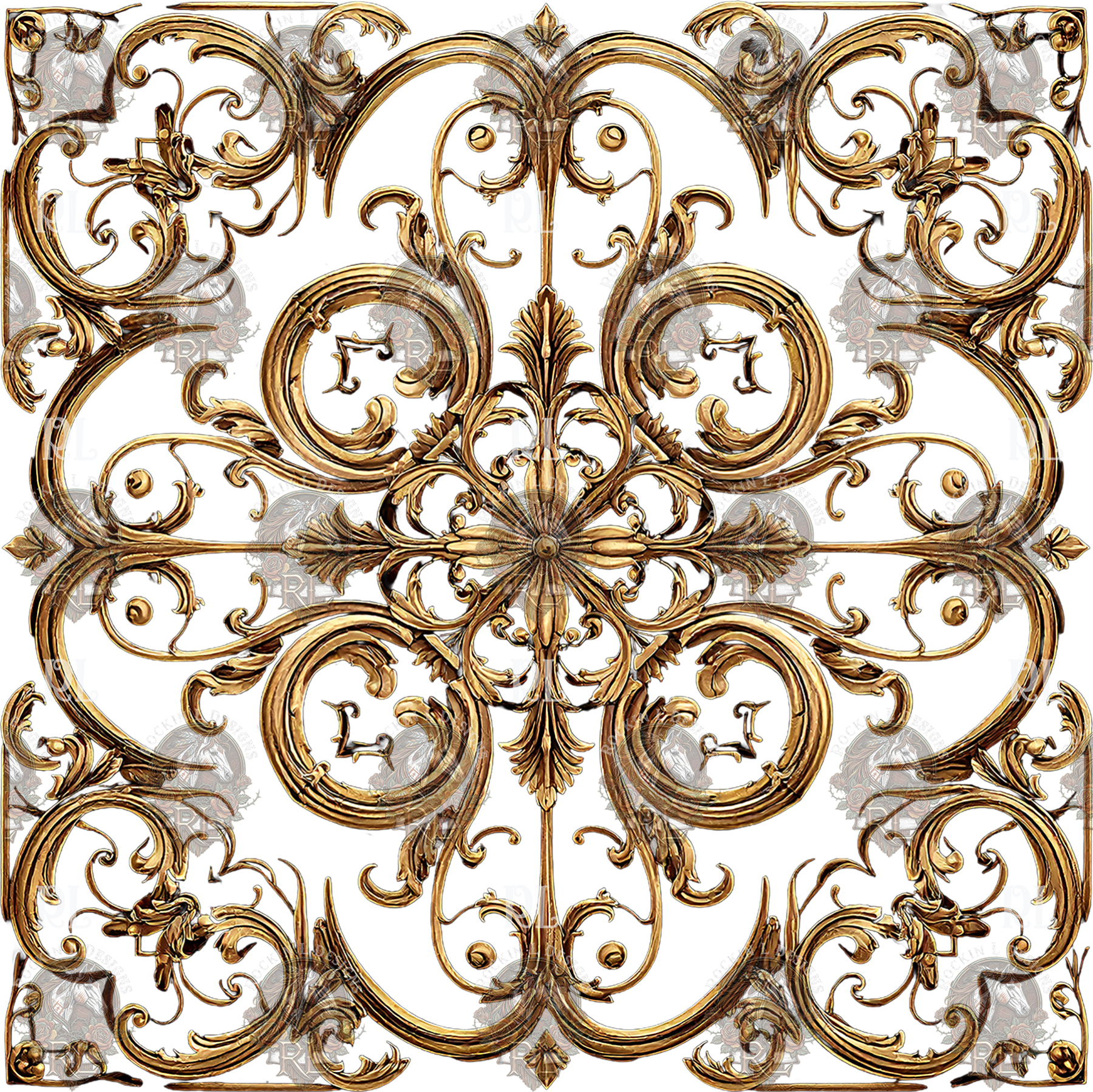 Golden Scroll Square c84