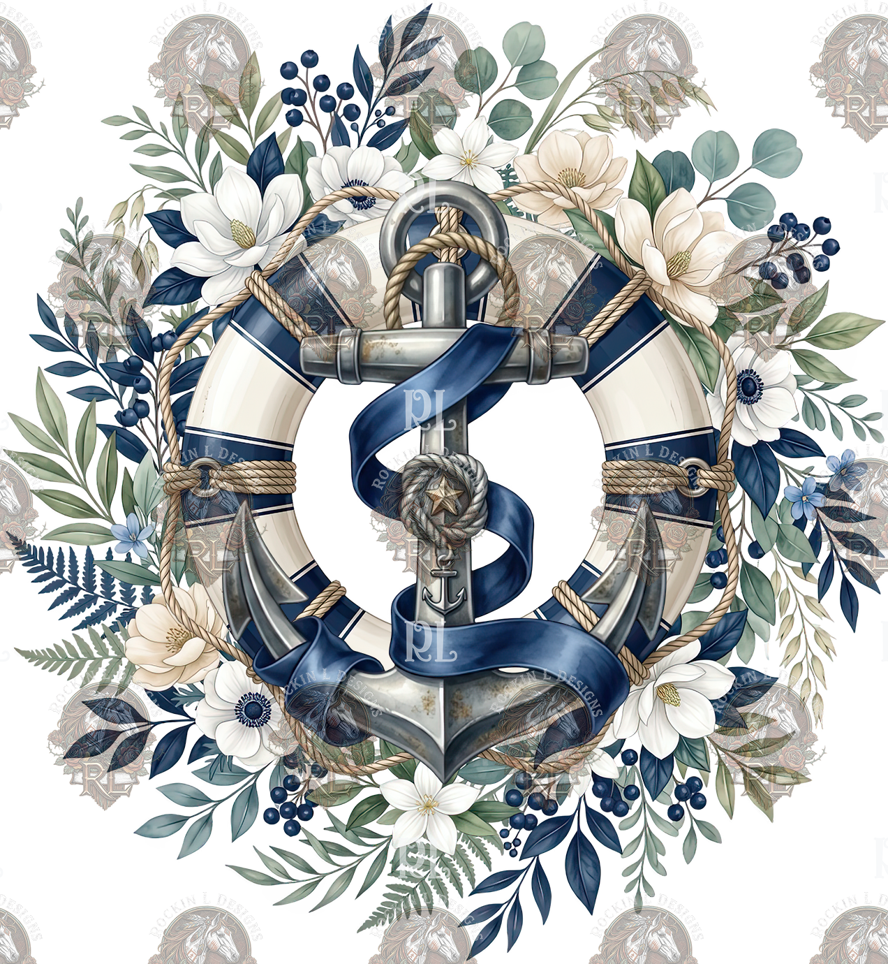 Nautical Anchor Floral 424