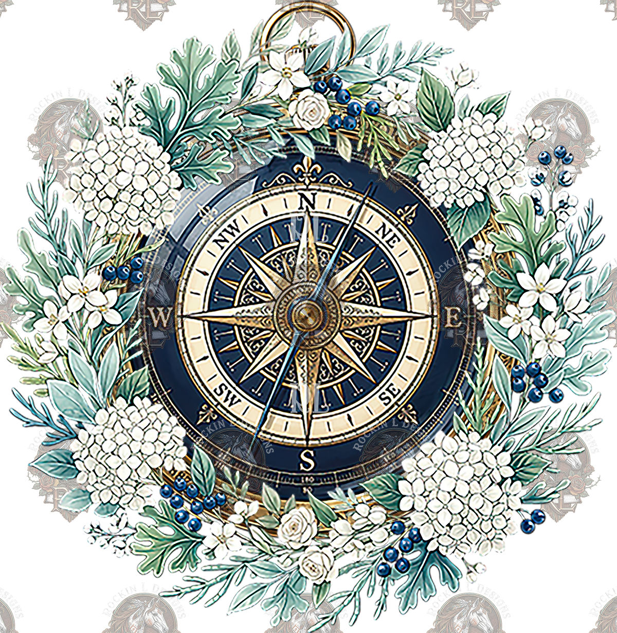 Nautical Compass Floral 34
