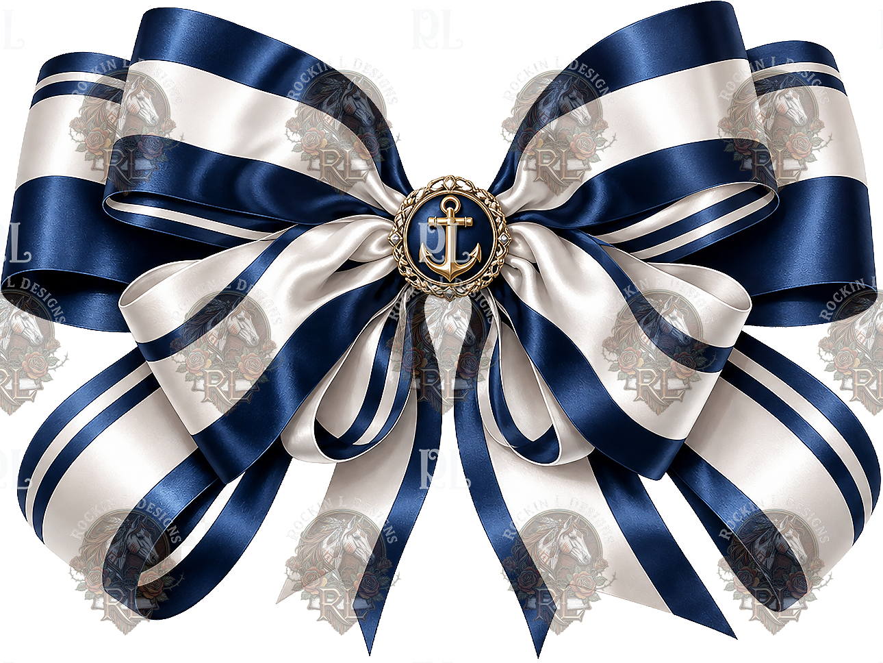 Navy Stripe Bow 271
