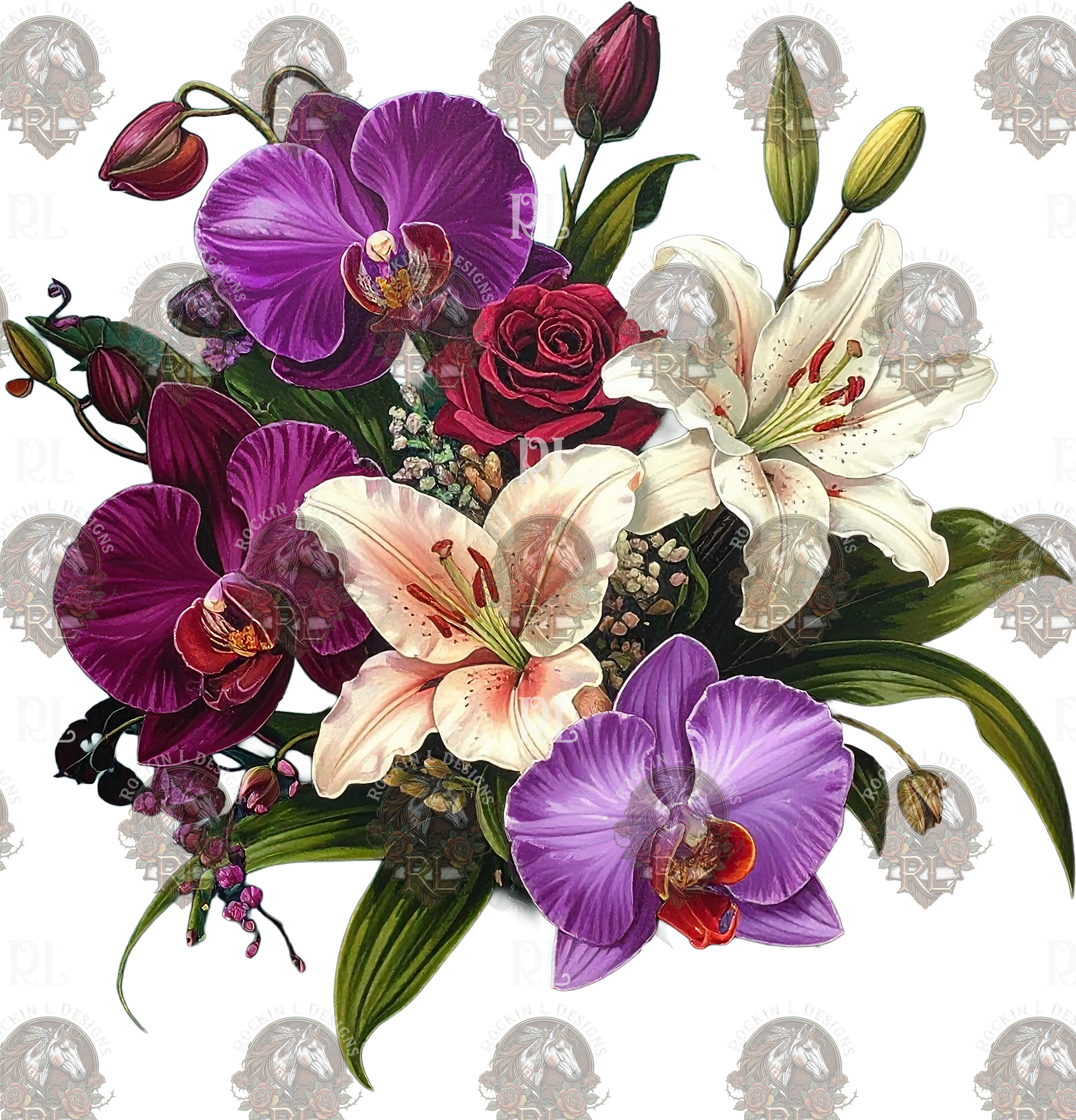 Dark Floral Orchids 12