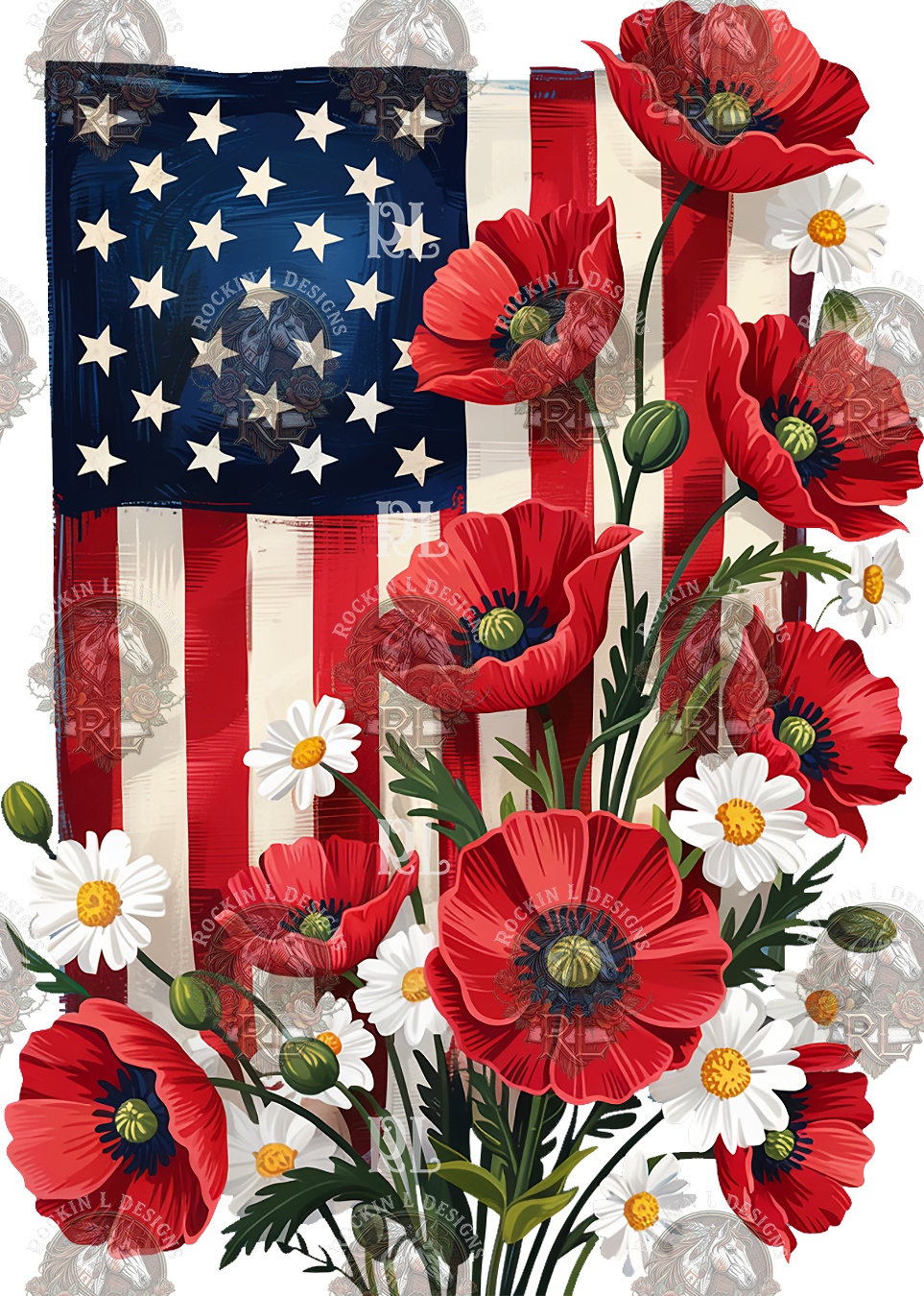Patriotic Floral Flag 8