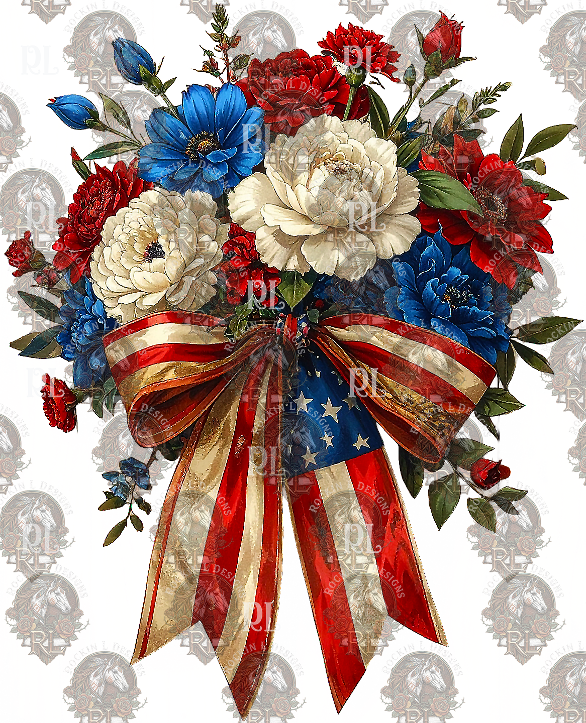 Patriotic Floral f445