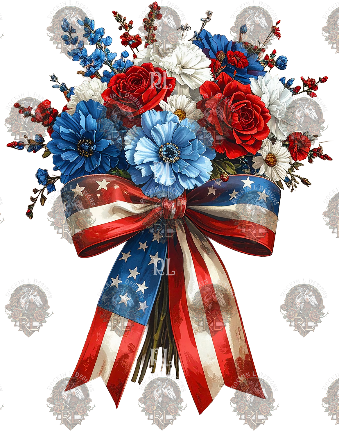 Patriotic Floral f708b