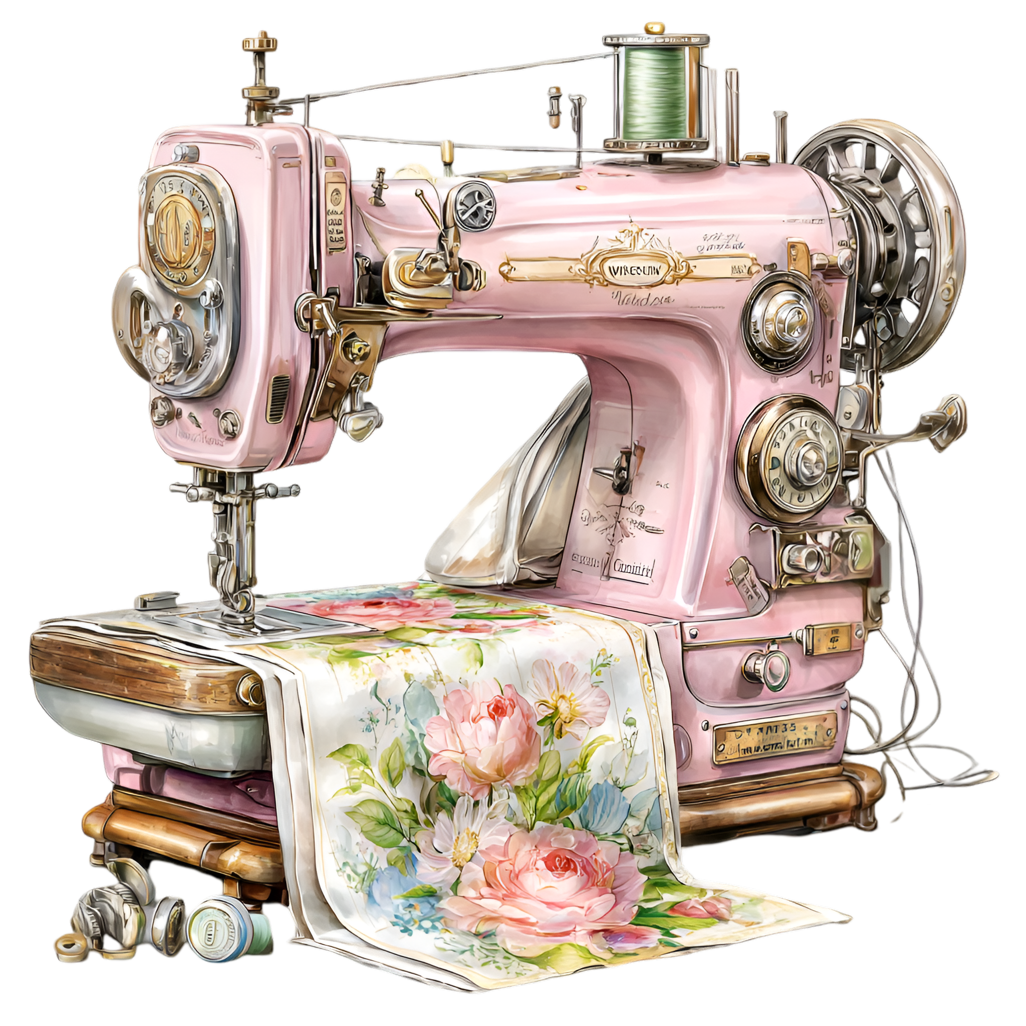 Pink Sewing Floral