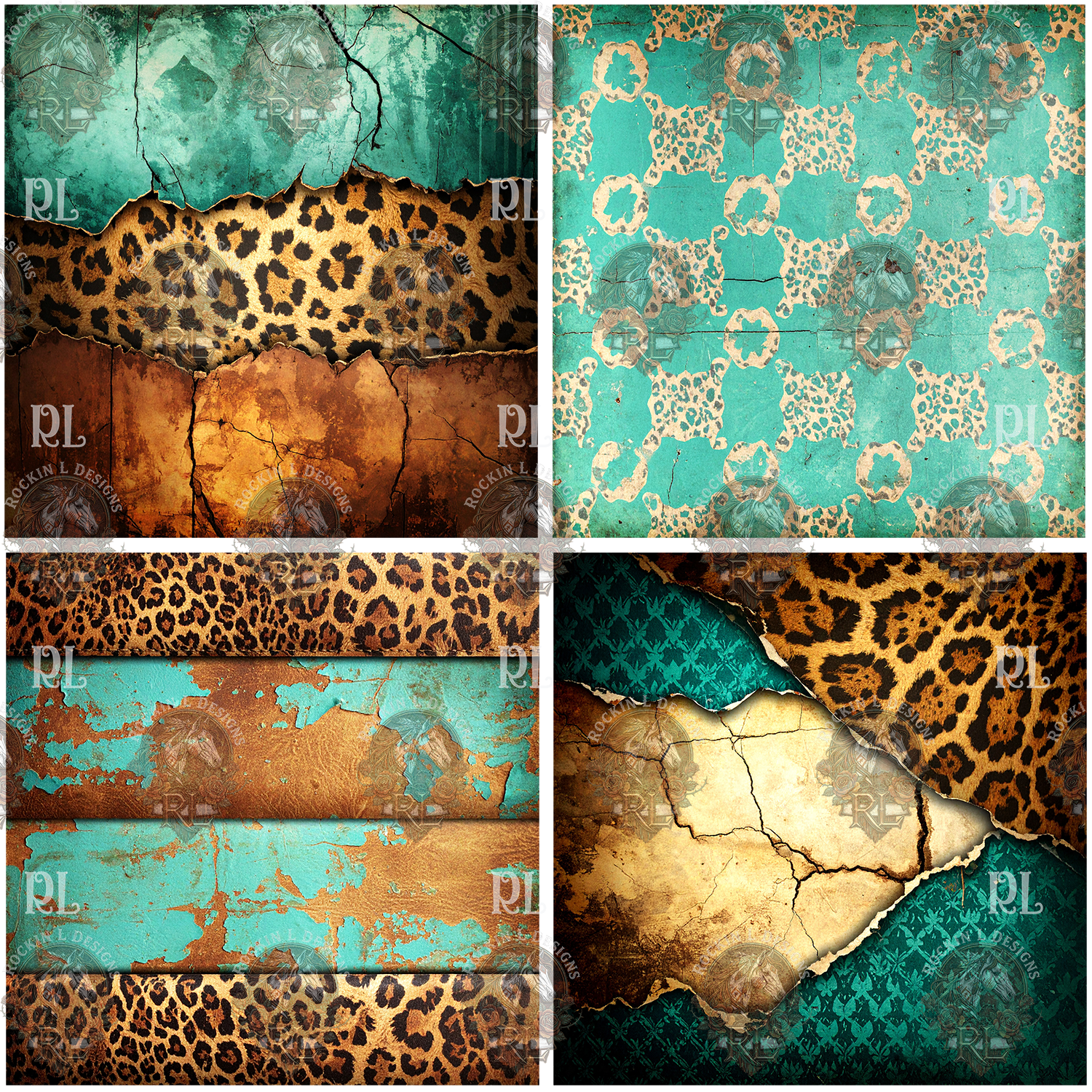 Wildfire Turquoise Lepoard 4sq